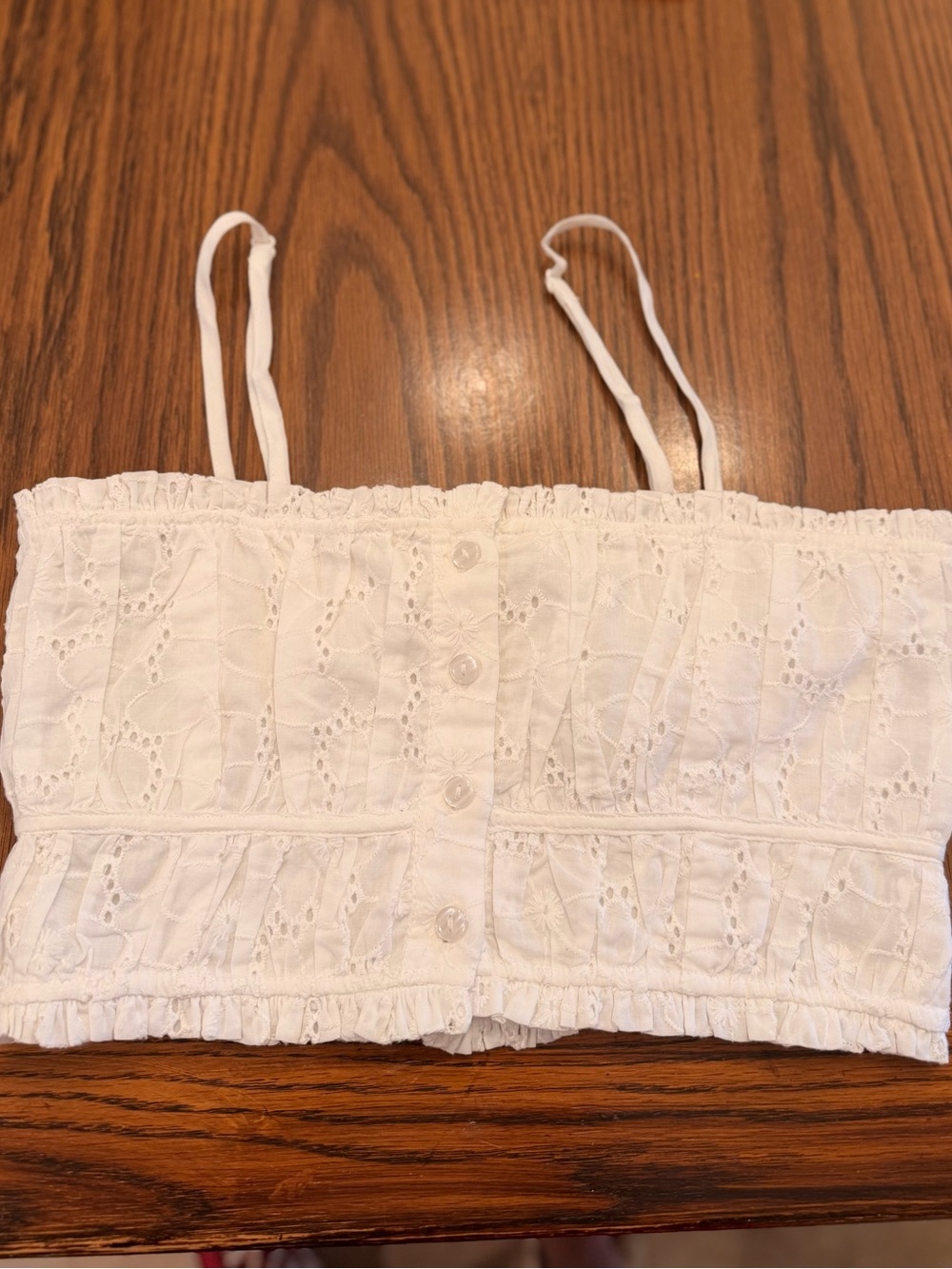 Altar'd State White Smocked Cotton Camisole